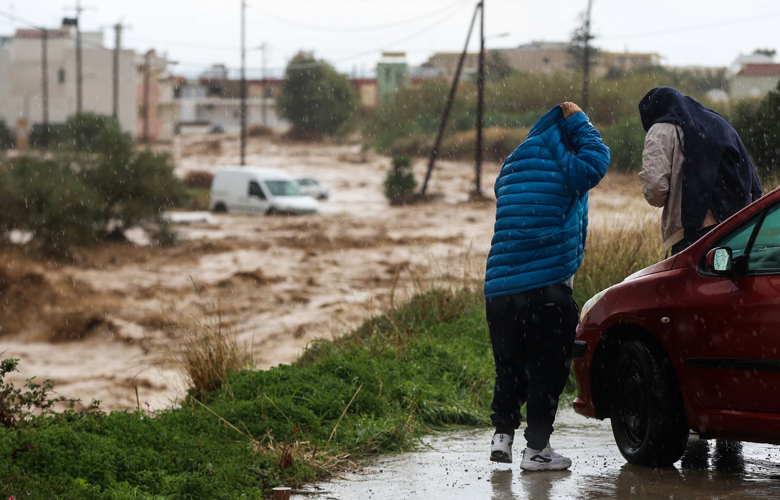 Κακοκαιρία Μπάλλος &#8211; Ηράκλειο Κρήτης: Ισχυρές βροχές και καταιγίδες