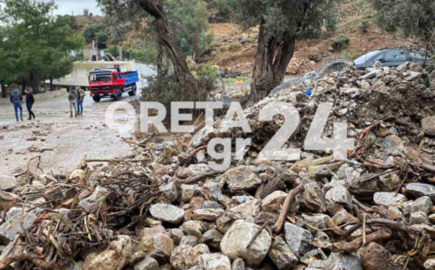 Κακοκαιρία Μπάλλος: Κατολισθήσεις και πτώσεις δέντρων στην Κρήτη