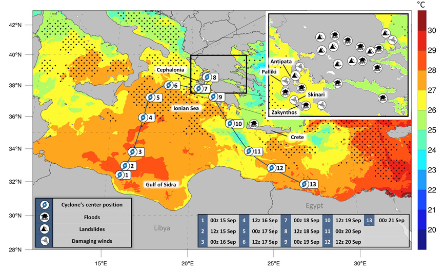 Χάρτης της κακοκαιρίας Ιανός