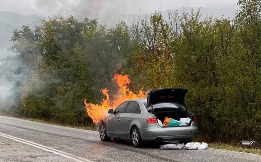 Πήρε φωτιά το αυτοκίνητο του Παναγιώτη Ψωμιάδη