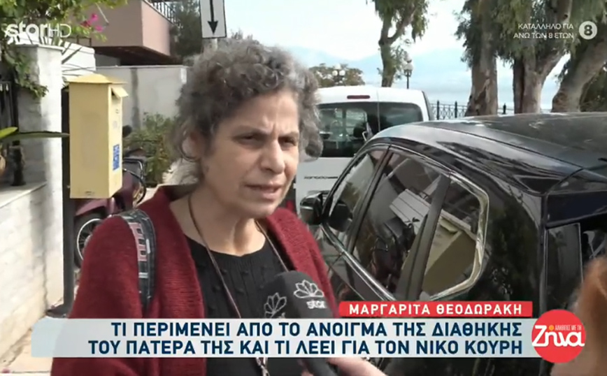 Μαργαρίτα Θεοδωράκη: H διαθήκη ακόμα δεν έχει ανοίξει, δεν περιμένουμε εκπλήξεις