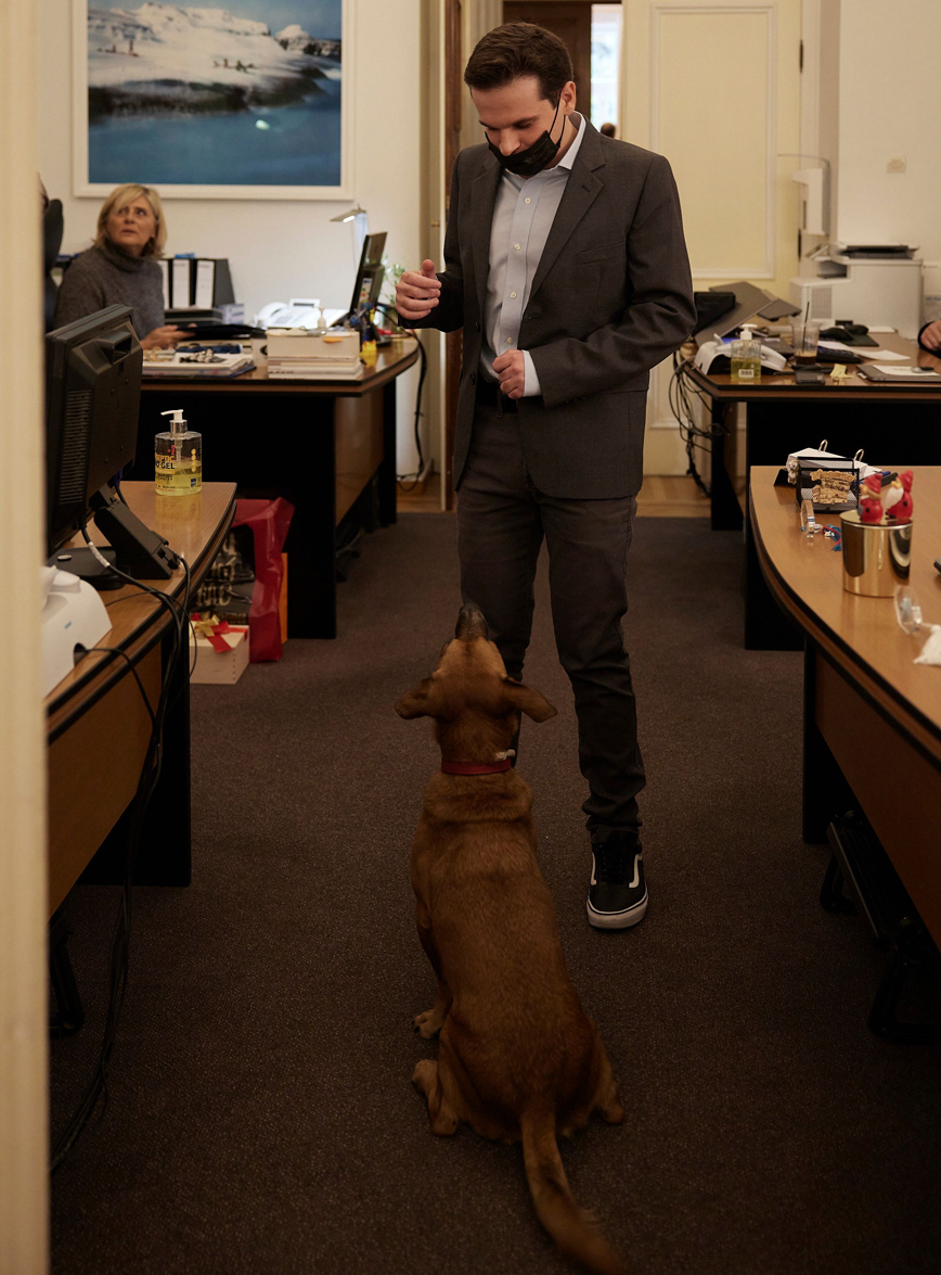 Ο 26χρονος Κωνσταντίνος με έναν σκύλο Ο 26χρονος Κωνσταντίνος με έναν σκύλο