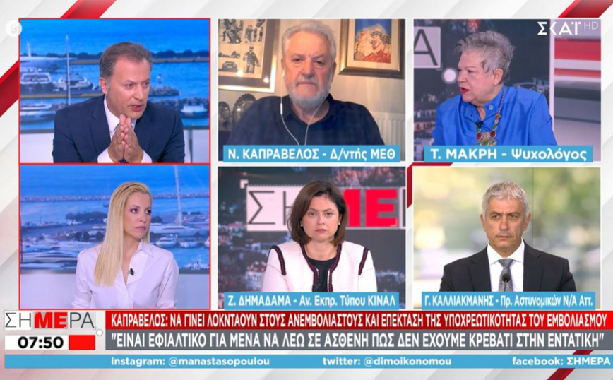 Κορονοϊός – Καπραβέλος: Πεθαίνουν διασωληνωμένοι εκτός ΜΕΘ – Κάτι πρέπει να γίνει με τα σχολεία