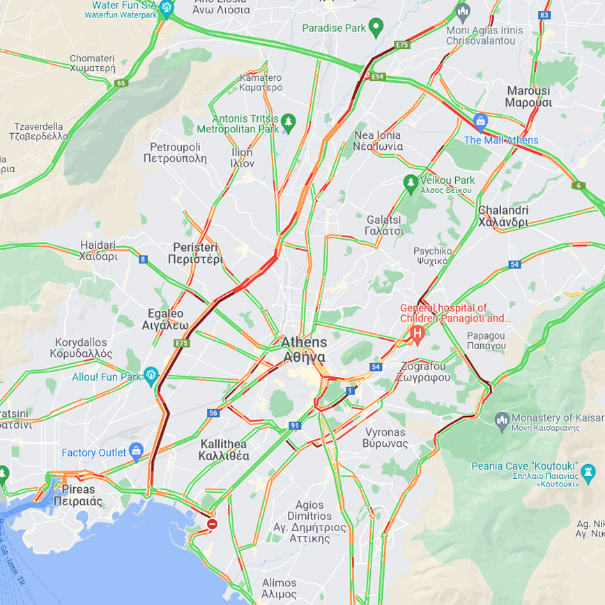 Η κίνηση στους δρόμους της Αθήνας Η κίνηση στους δρόμους της Αθήνας