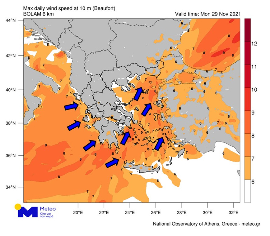 οπικά ισχυρές βροχοπτώσεις, χιονοπτώσεις στα ορεινά, πολύ ενισχυμένοι άνεμοι και Αφρικανική σκόνη οπικά ισχυρές βροχοπτώσεις, χιονοπτώσεις στα ορεινά, πολύ ενισχυμένοι άνεμοι και Αφρικανική σκόνη