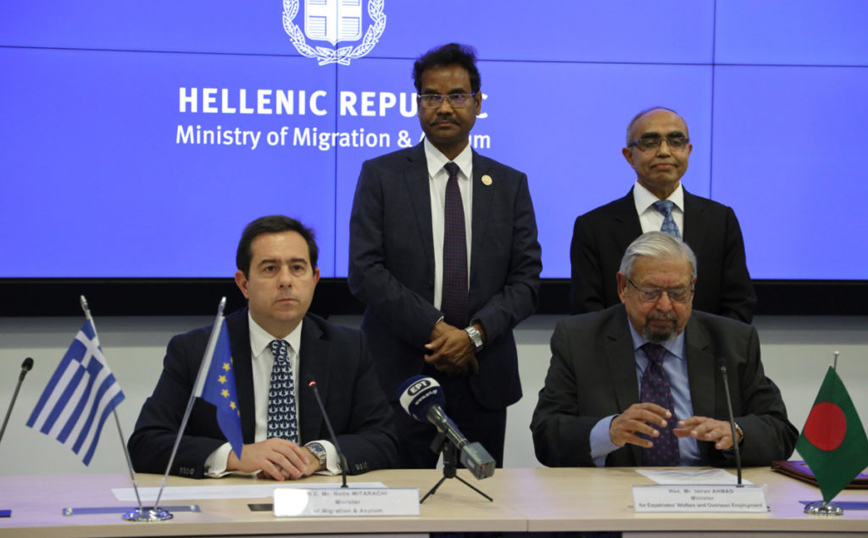 Συνάντηση του Υπουργού Μετανάστευσης και Ασύλου κ. Νότη Μηταράκη με τον Υπουργό Ευημερίας και Εργασίας της Διασποράς του Μπαγκλαντές κ. Imran Ahmed Συνάντηση του Υπουργού Μετανάστευσης και Ασύλου κ. Νότη Μηταράκη με τον Υπουργό Ευημερίας και Εργασίας της Διασποράς του Μπαγκλαντές κ. Imran Ahmed