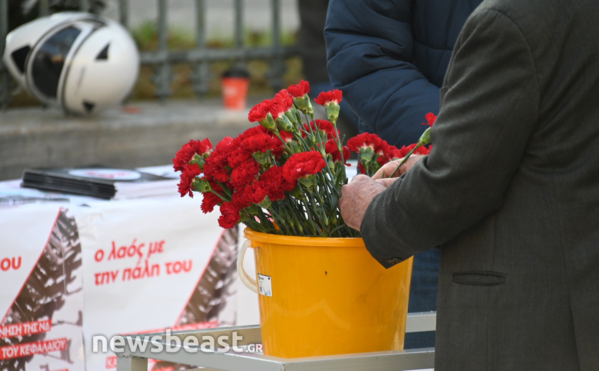 Γαρύφαλλα για την 48η επέτειο του Πολυτεχνείου