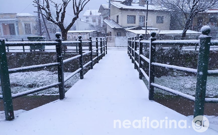 Καιρός: Έντονη χιονόπτωση ακόμα και μέσα στη Φλώρινα &#8211; Δείτε το βίντεο