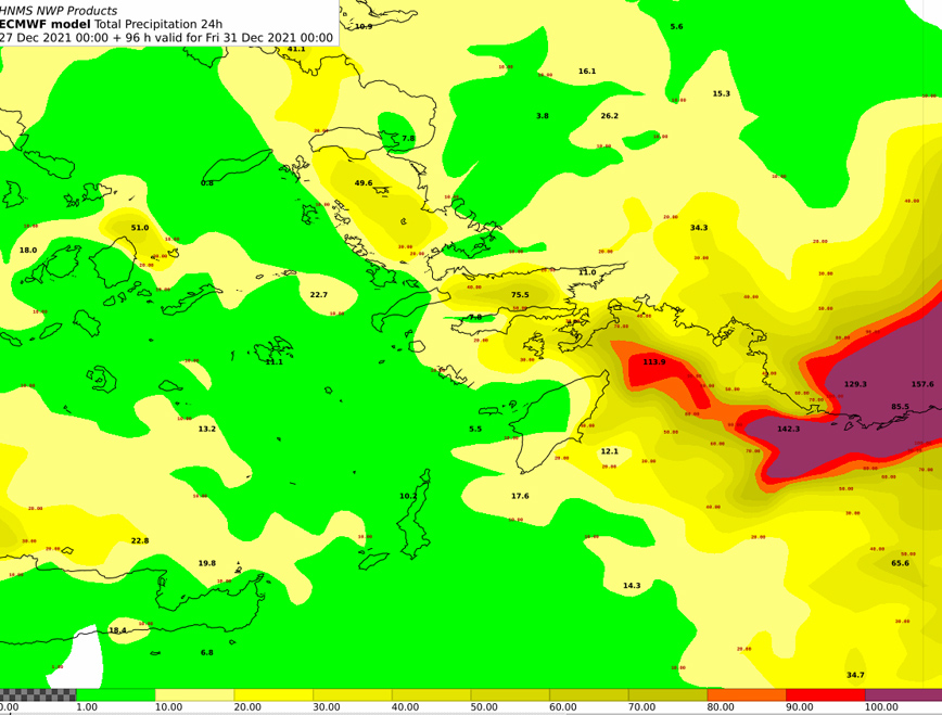 Ανάλυση καιρικής κατάστασης επί του εκτάκτου δελτίου επιδείνωσης της 27ης Δεκεμβρίου 2021