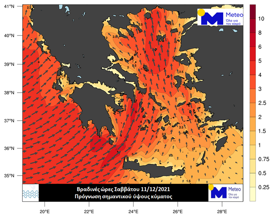 Σημαντικό ύψος κύματος τις βραδινές ώρες του Σαββάτου