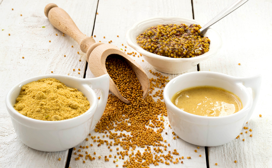 Μουστάρδα σε διάφορες υφές Μουστάρδα σε διάφορες υφές