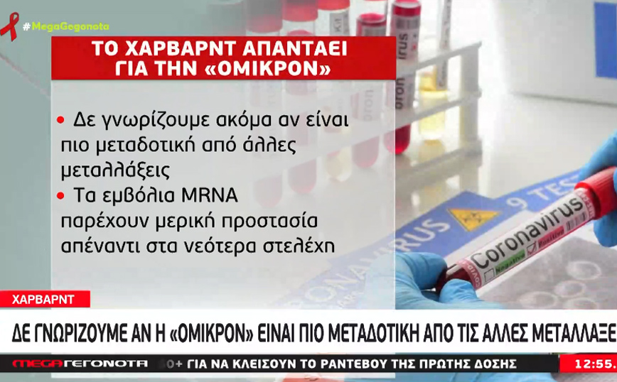 Κορονοϊός – Μετάλλαξη Όμικρον: Το Χάρβαρντ δίνει απαντήσεις σε κρίσιμα ερωτήματα