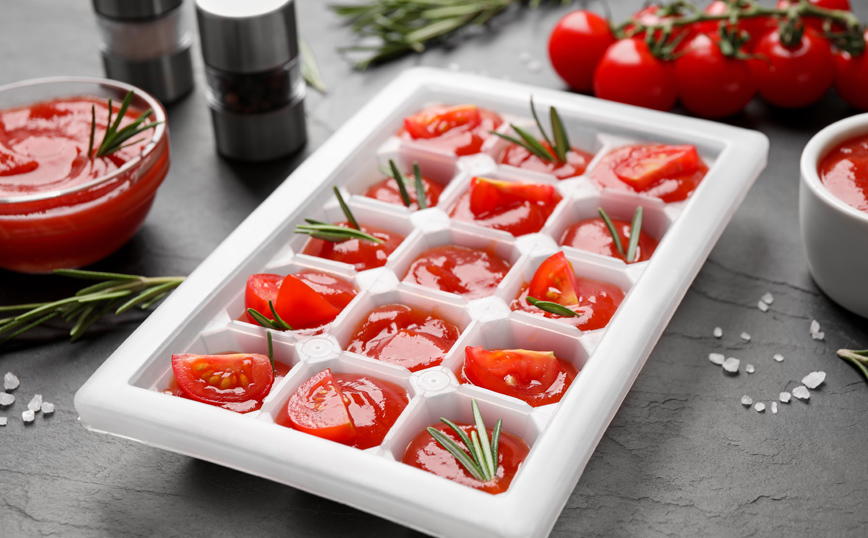 Παγάκια σάλτσας ντομάτας Παγάκια σάλτσας ντομάτας