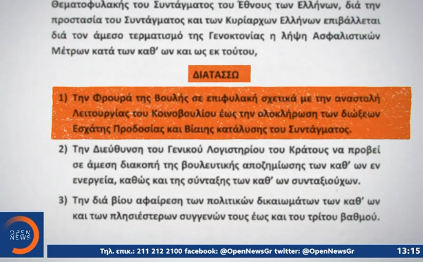 Θεματοφύλακες του Συντάγματος: Ονειρεύονται… επίταξη του Νομισματοκοπείου και κατάληψη στη Βουλή