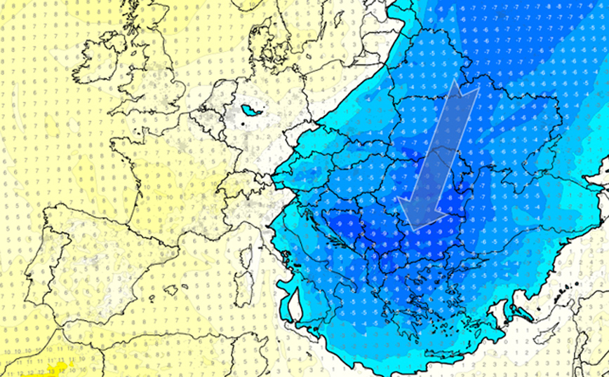 Καιρός: Ψυχρές μάζες πολικής προέλευσης θα επηρεάσουν την Ελλάδα μέχρι τα Χριστούγεννα &#8211; Χάρτες του meteo