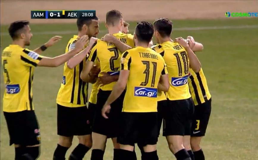 Λαμία &#8211; ΑΕΚ: 0-1 το σκορ στο ημίχρονο &#8211; Δείτε το γκολ