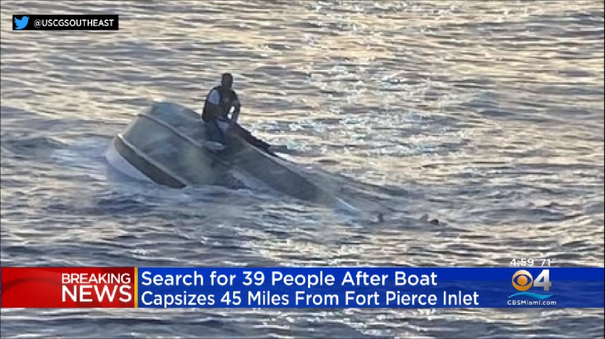 Φλόριντα: Επιχείρηση διάσωσης 39 ανθρώπων καθώς αναποδογύρισε η βάρκα στην οποία επέβαιναν
