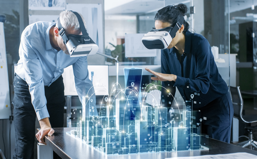 άνδρας και γυναίκα με vr glasses άνδρας και γυναίκα με vr glasses