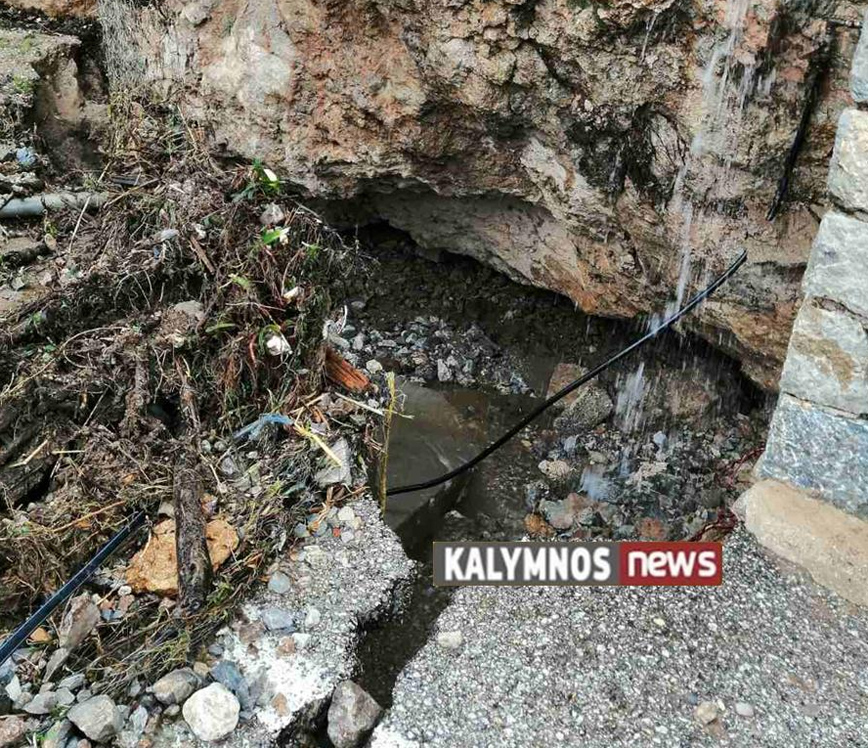 Μεγάλες ζημιές στην περιοχή Σκαλίων και Παλιονήσου από την έντονη καταιγίδα που έπληξε την Κάλυμνο