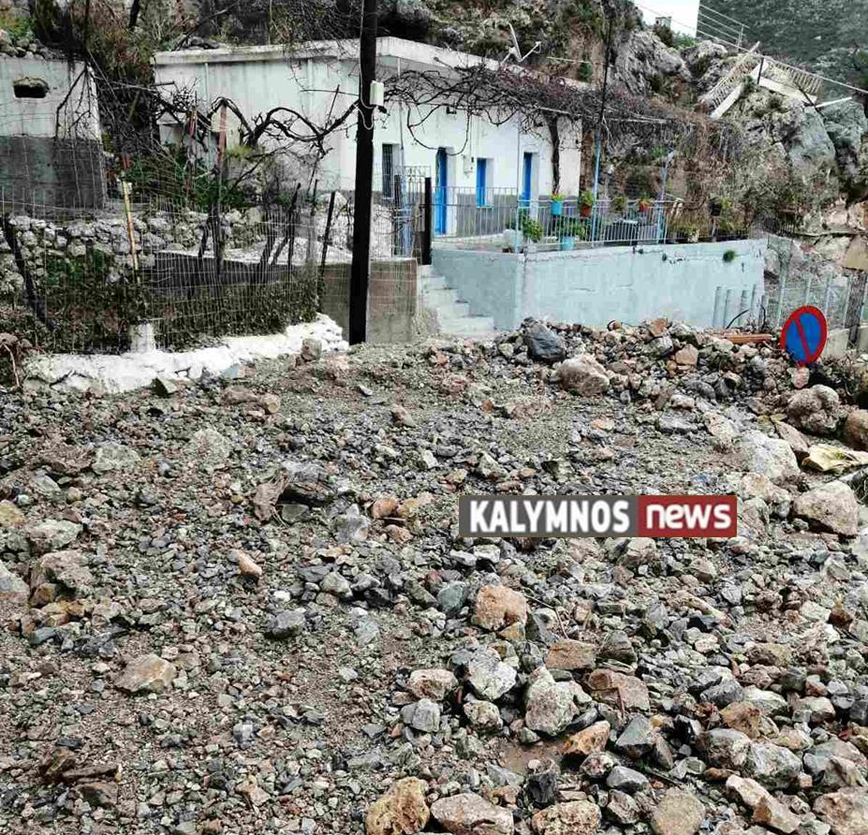 Μεγάλες ζημιές στην περιοχή Σκαλίων και Παλιονήσου από την έντονη καταιγίδα που έπληξε την Κάλυμνο