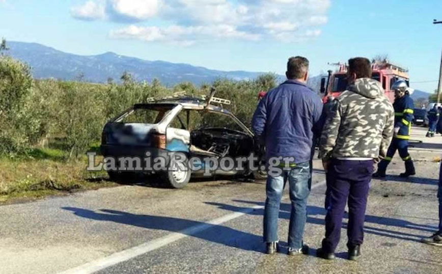 Τροχαίο με ένα άτομο απανθρακωμένο στο δρόμο Λουτρών Υπάτης - Λαδικού Τροχαίο με ένα άτομο απανθρακωμένο στο δρόμο Λουτρών Υπάτης - Λαδικού