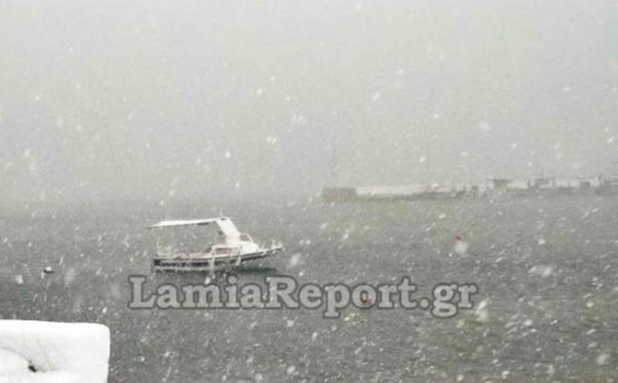 Πυκνό χιόνι ακόμη και στις βάρκες Πυκνό χιόνι ακόμη και στις βάρκες