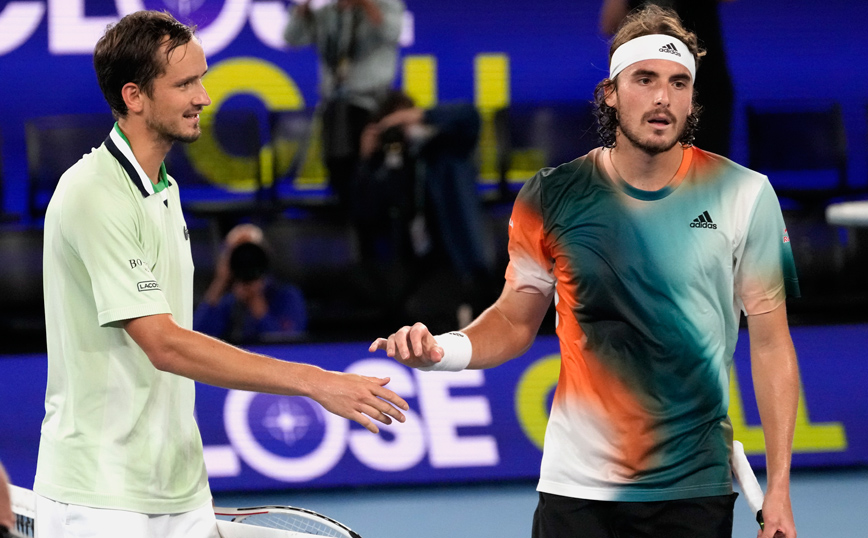 Ντανιίλ Μεντβέντεφ και Στέφανος Τσιτσιπάς Ντανιίλ Μεντβέντεφ και Στέφανος Τσιτσιπάς