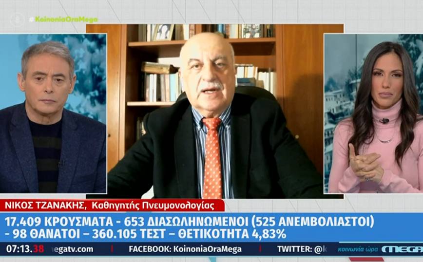 Τζανάκης: Η κακοκαιρία μπορεί να «φρενάρει» την εξάπλωση του κορονοϊού