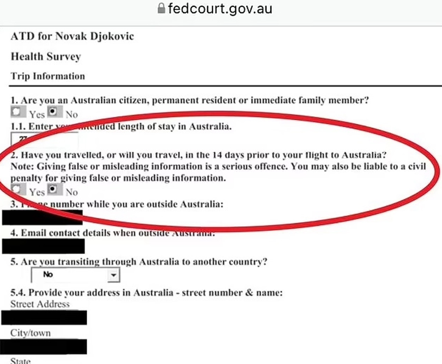 Το ταξιδιωτικό έγγραφο που «καίει» τον Νόβακ Τζόκοβιτς Το ταξιδιωτικό έγγραφο που «καίει» τον Νόβακ Τζόκοβιτς