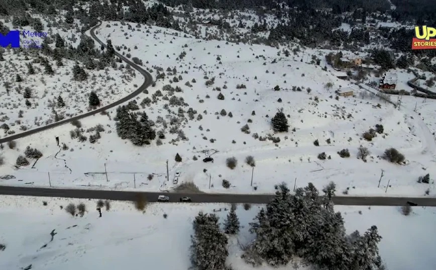 Κακοκαιρία Ελπίδα: Μαγικές κατάλευκες εικόνες από ψήλα