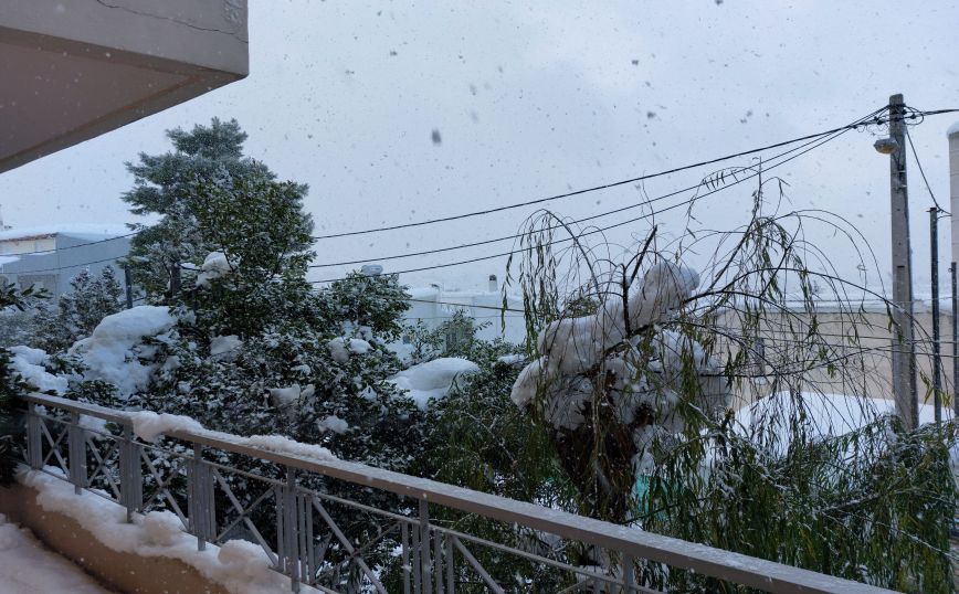 Κακοκαιρία Ελπίδα: Ξεκίνησε πάλι να χιονίζει στα βορειανατολικά προάστια