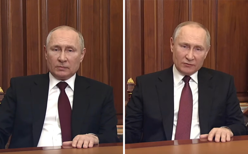 Εισβολή στην Ουκρανία: Η γραβάτα του Πούτιν φουντώνει τις φήμες πως είχε προαποφασίσει την κήρυξη του πολέμου
