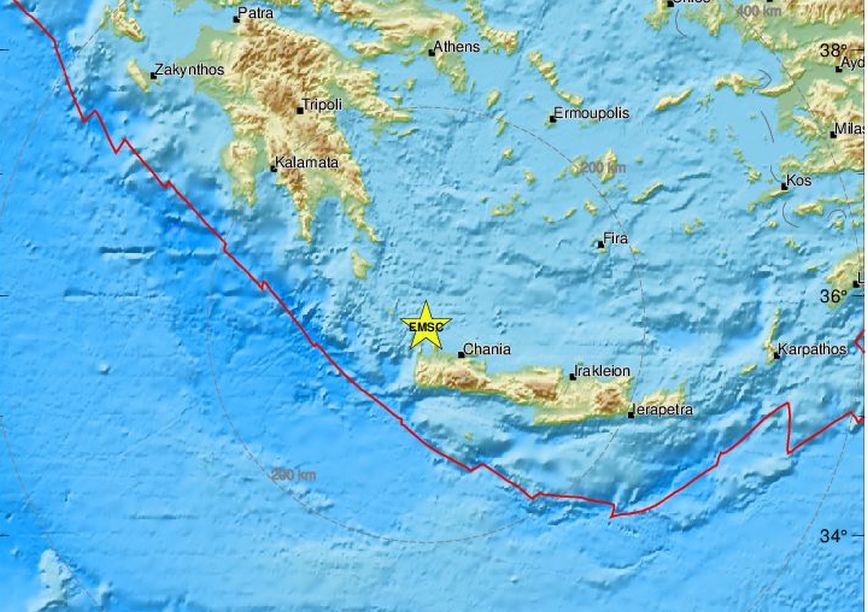 Σεισμός στα Χανιά, κοντά στην Κίσαμο