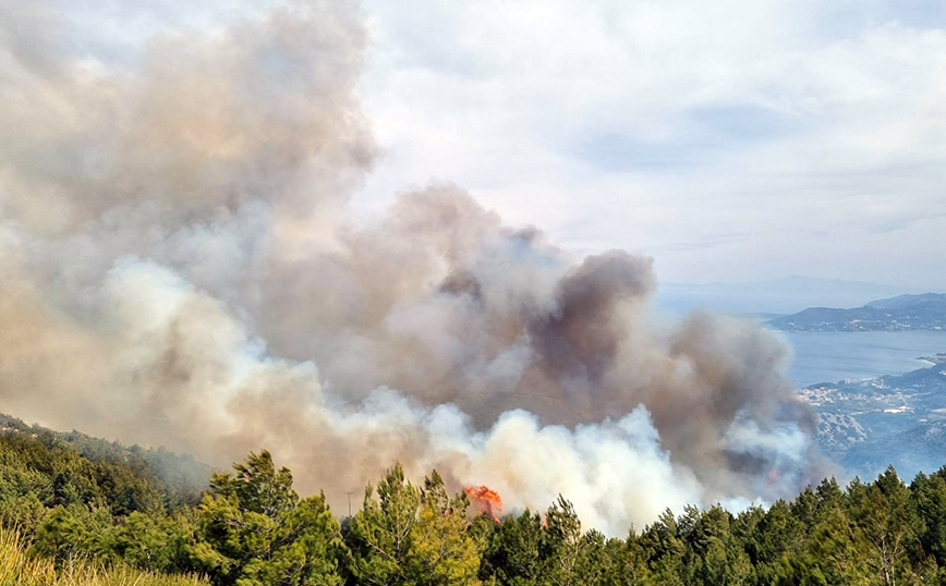 Μεγάλη φωτιά τώρα στη Σάμο: Εκκενώνονται οι Βουρλιώτες – Οι πρώτες εικόνες
