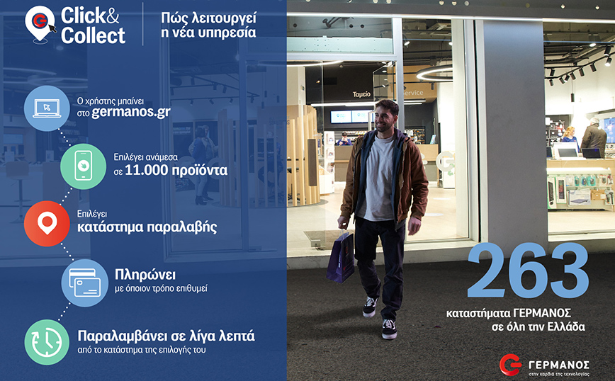G Click & Collect: Παραγγελία online και άμεση παραλαβή σε ένα από τα 263 καταστήματα ΓΕΡΜΑΝΟΣ σε όλη την Ελλάδα