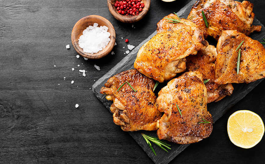 Μαγειρεμένα μπούτια κοτόπουλου Μαγειρεμένα μπούτια κοτόπουλου