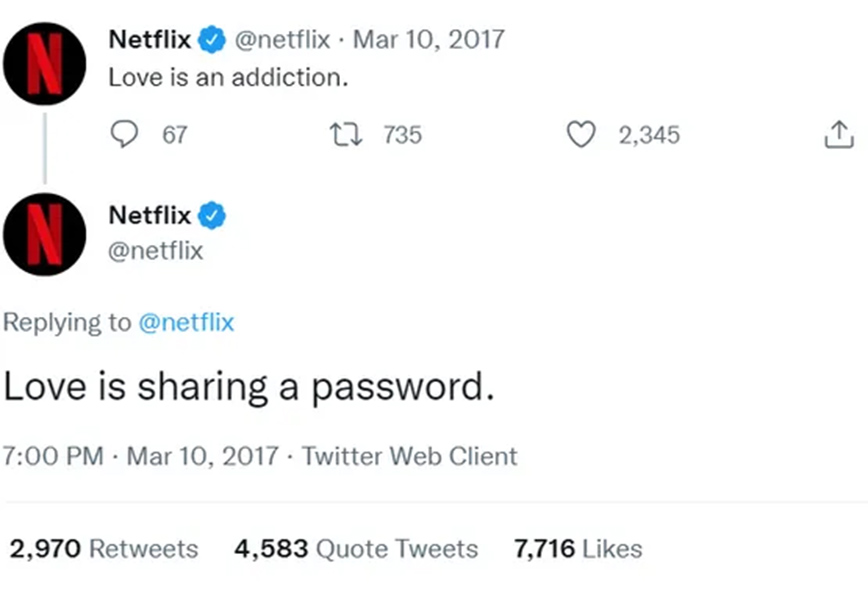 Tweet του Netflix Tweet του Netflix