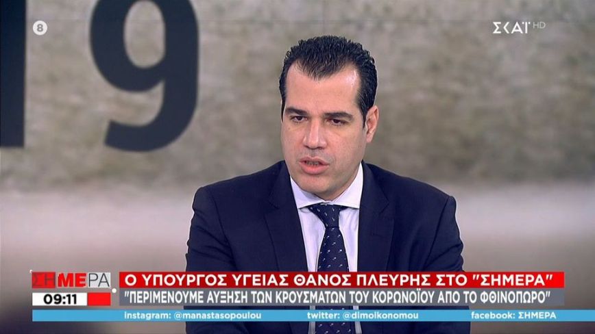 Κορονοϊός &#8211; Πλεύρης: Η έξαρση στα κρούσματα δείχνει να κορυφώνεται &#8211; Δεν πιέζεται το ΕΣΥ