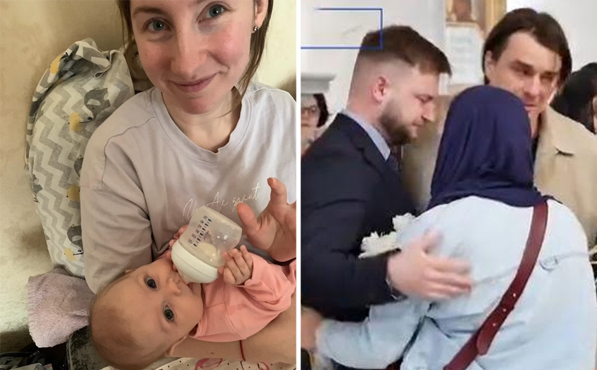 Σπαρακτικές εικόνες στην Οδησσό: Πατέρας αποχαιρετά το μωρό και τη γυναίκα του μετά το θανατηφόρο χτύπημα ρουκέτας