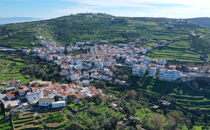 Πανοραμική άποψη της Δρυοπίδας στην Κύθνο Πανοραμική άποψη της Δρυοπίδας στην Κύθνο