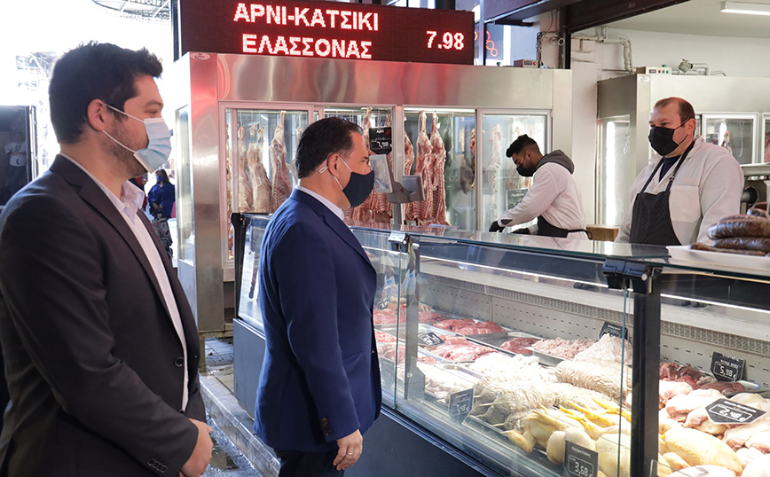 Τη Βαρβάκειο Αγορά επισκέφθηκε ο Άδωνις Γεωργιάδης             