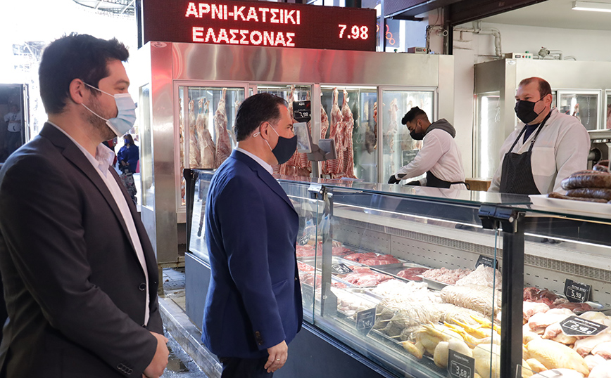 Τη Βαρβάκειο Αγορά επισκέφθηκε ο Άδωνις Γεωργιάδης             