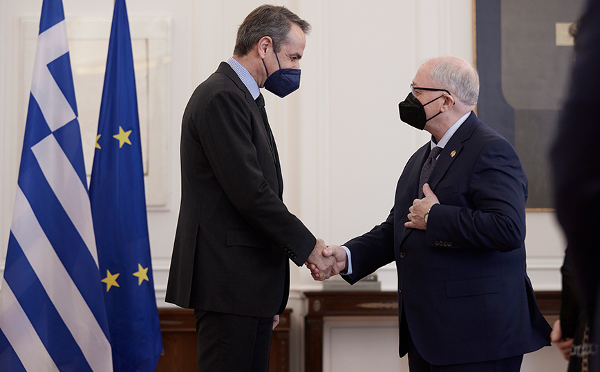 Συνάντηση του Πρωθυπουργού Κυριάκου Μητσοτάκη με τον Πρόεδρο της Γερουσίας του Καναδά George Furey