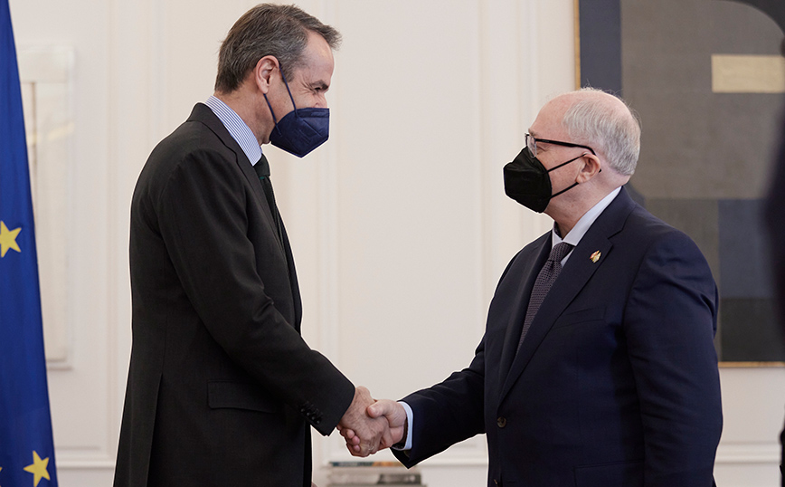 Συνάντηση του Πρωθυπουργού Κυριάκου Μητσοτάκη με τον Πρόεδρο της Γερουσίας του Καναδά George Furey