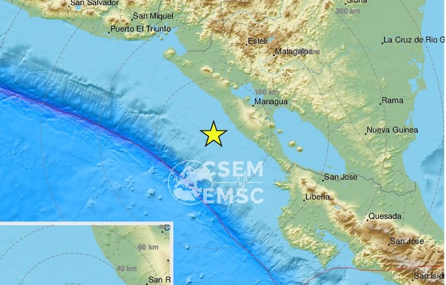 Σεισμός 6,9 Ρίχτερ ανοιχτά της Νικαράγουα