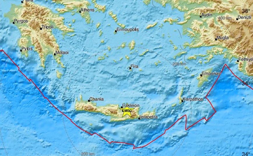 Σεισμός τώρα στο Ηράκλειο της Κρήτης