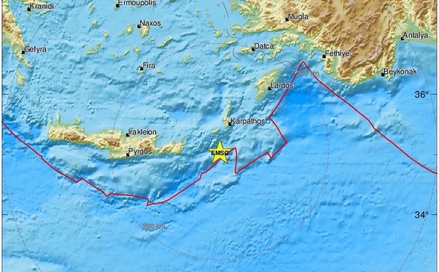 Σεισμός στην Κάσο – Έγινε αισθητός και στην Κάρπαθο