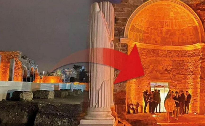 Τουρκία: Άνοιξαν μπαρ δίπλα στον Ναό της Αθηνάς στην Αττάλεια – Μετέτρεψαν σε είσοδο τα αρχαία