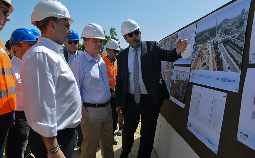 Επίσκεψη Κώστα Αχ. Καρμανλή σε εργοτάξιο της Γραμμής 4 Επίσκεψη Κώστα Αχ. Καρμανλή σε εργοτάξιο της Γραμμής 4