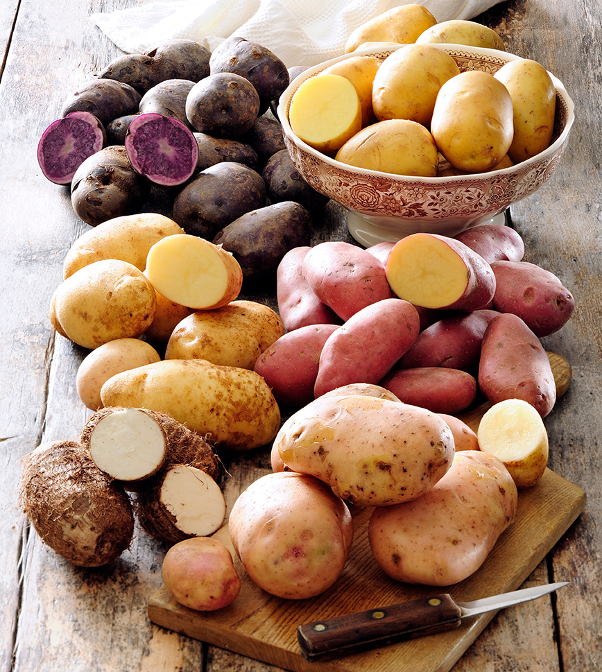 Διάφορες πατάτες κομμένες Διάφορες πατάτες κομμένες